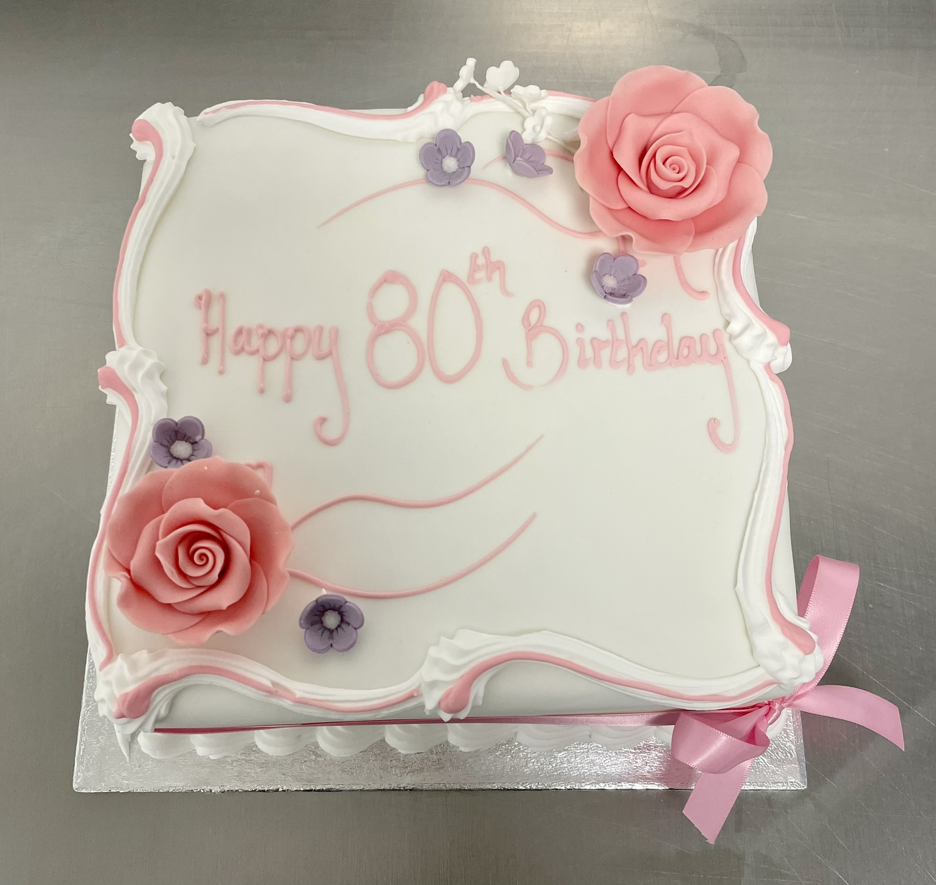 Eighty years birthday cake with candles number 80 Vector Image